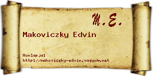 Makoviczky Edvin névjegykártya